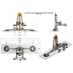 Auto Rotate Vacuum Glass Lifter 2-200