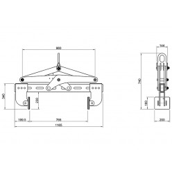 Sandstone Block Grab - Horizontal Stone Lifting Clamp AHLC-730